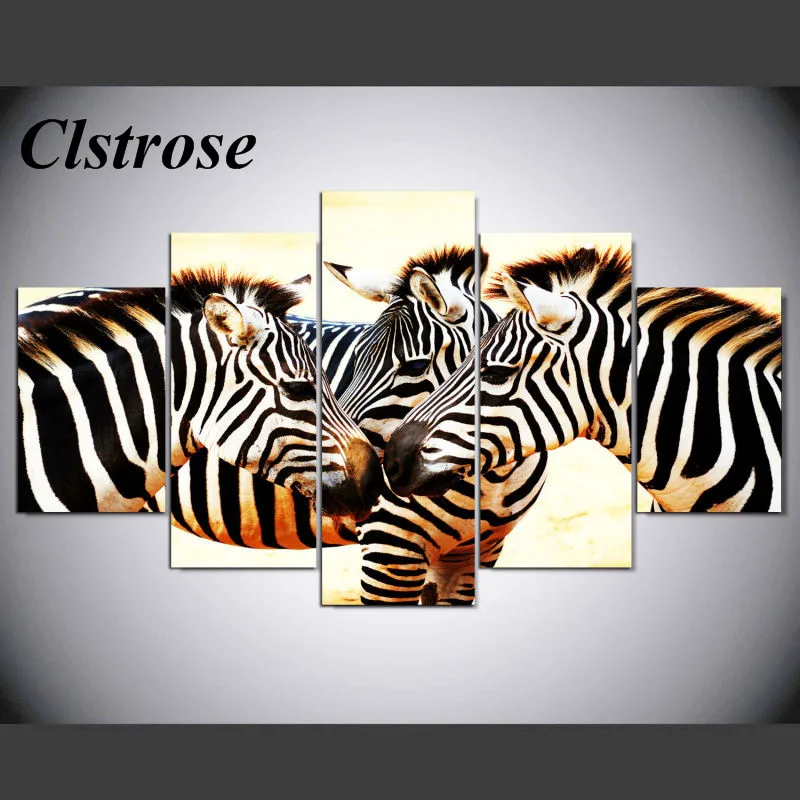 Новый дизайн 5 шт. в наборе зебры печатных холст картины Гостиная Wall Art Животные