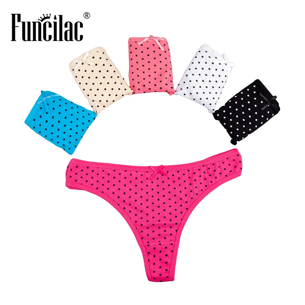 FUNCILAC сексуальное нижнее белье женские стринги и хлопковые трусики с принтом