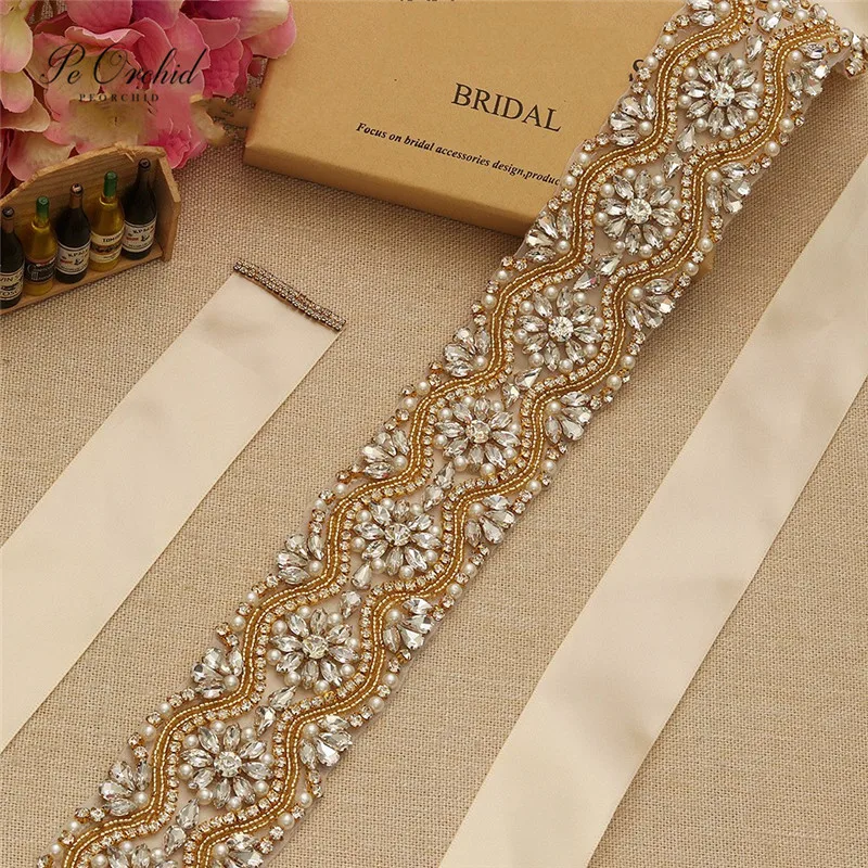 Женский ремень с кристаллами PEORCHID Bling Свадебный бусинами для платья|Свадебные