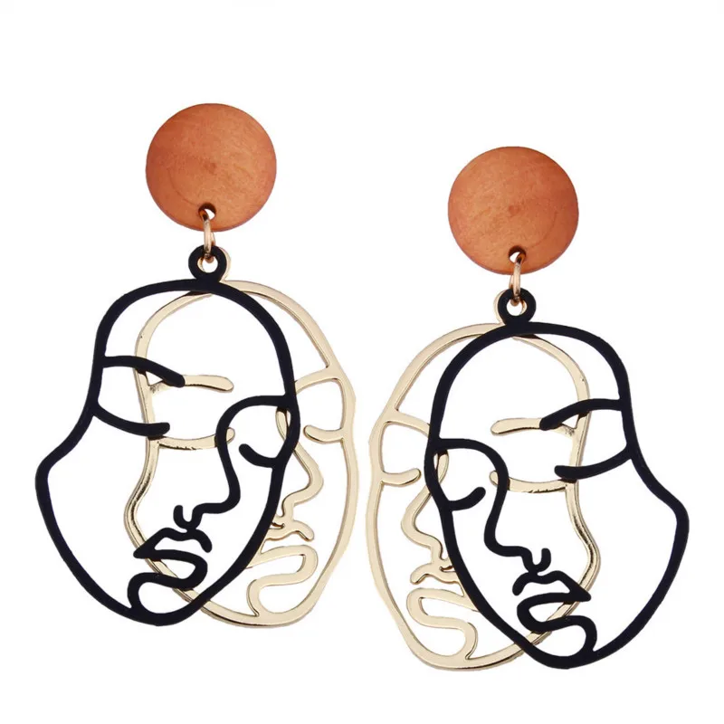 Nihaojewelry личности двойной Уход за кожей лица узор Длинные Висячие серьги Multi-цвет
