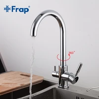 frap chrome kitchen sink faucet 360 degree rotation with water purification features three ways hot and cold water mixer f4352