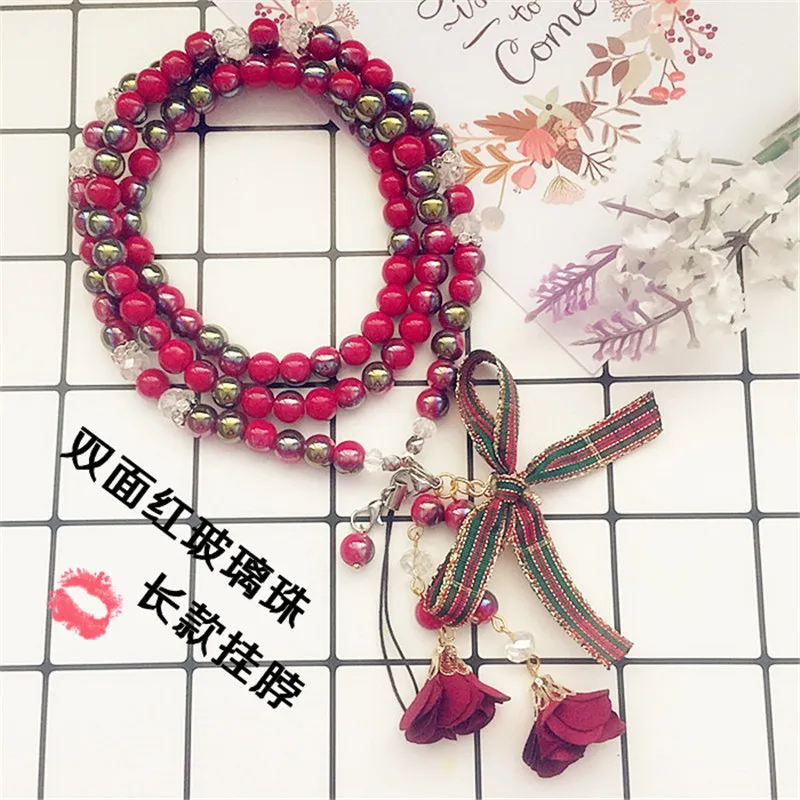 Pearl phone chain rhinestone tassel lanyard hanging neck rope removable mobile accessories female models long | Мобильные телефоны