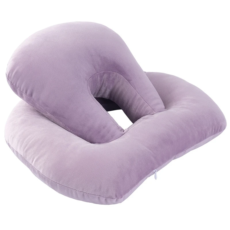 Purple Подушки для сна подушка для шеи Подушка для головы и шеи подушки для путешествий бархатная голова поддержка обеда накладка на стол для самолета - Цвет: Purple