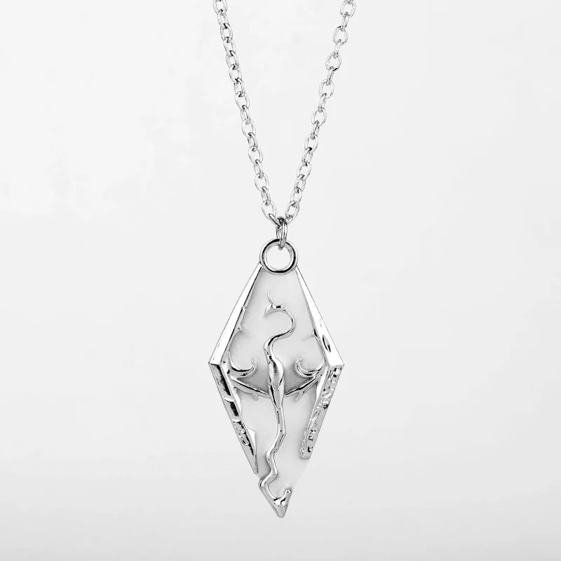 dongsheng Newest Luminous Dragon Pendant Necklace The Elder Scrolls V Skyrim Bijouterie Men Cosplay Gift Accessories -30 | Украшения и