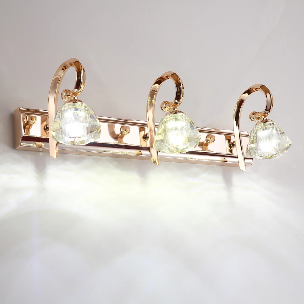 Светодиодный роскошный современный настенный светильник с золотыми кристаллами