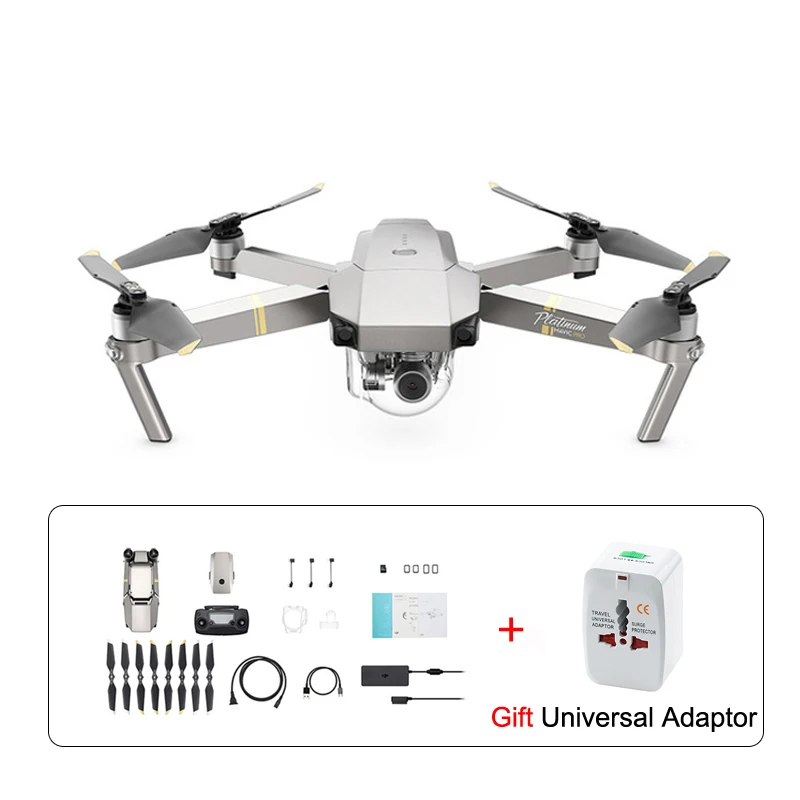 Дрон DJI Mavic Pro Platinum 7 км дальность 4 дБ шум 1080P камера с 4K видео RC Вертолет FPV