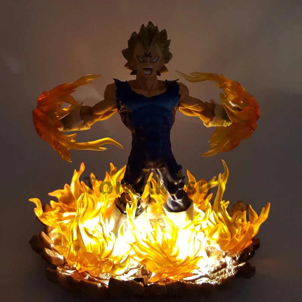 Dragon Ball Z Vegeta Super Saiyan светодиодный световой эффект ПВХ Фигурки 160 мм аниме Жемчуг