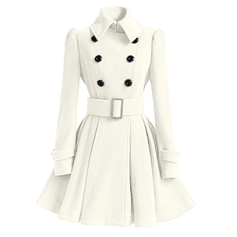 2018 зимнее пальто Женская шерстяная куртка с поясом осеннее тонкое двубортное