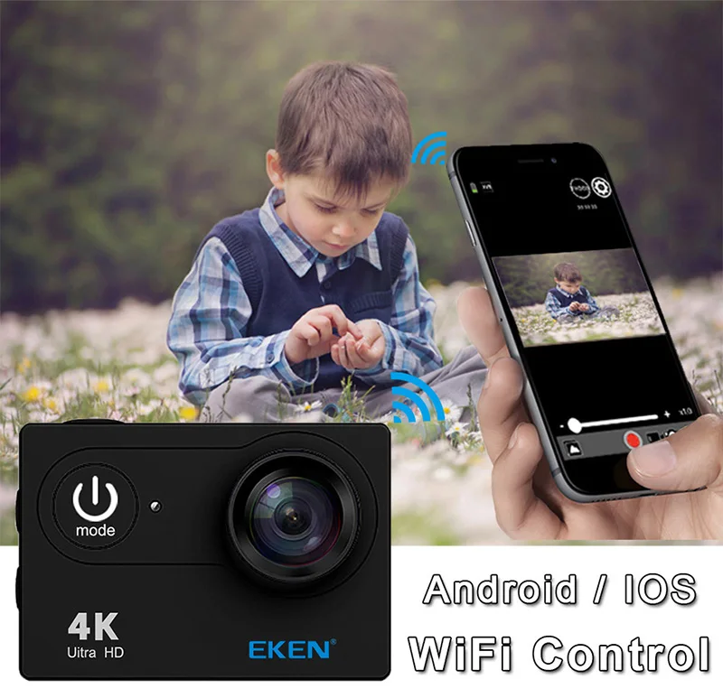 Eken H9 H9R ультра FHD 4 K 25FPS Wi-Fi действие Камера 30 M Водонепроницаемый 1080 p 60fps подводный go удаленного extreme pro Спорт cam