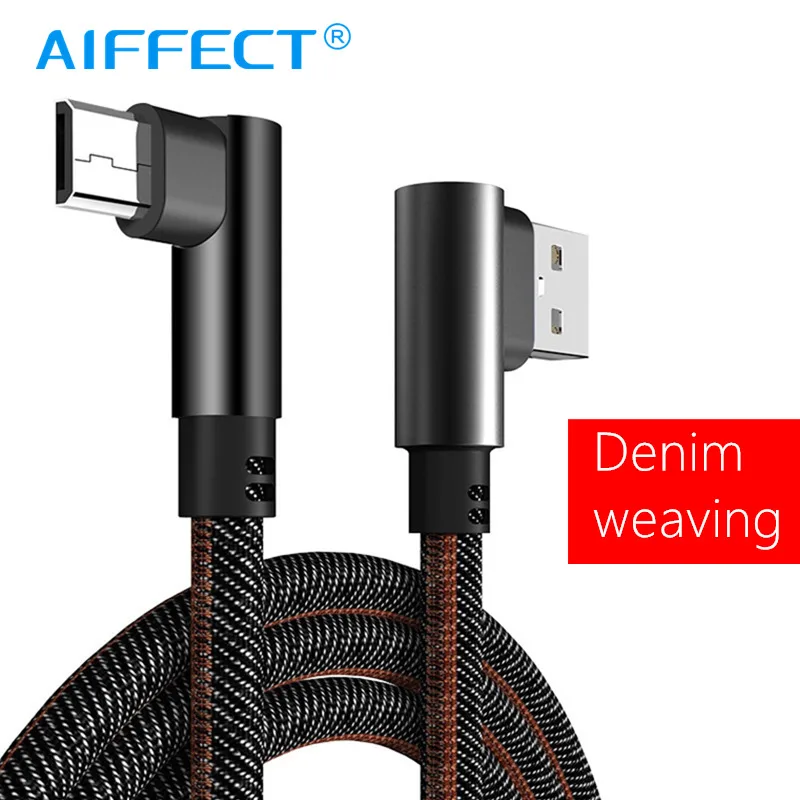 AIFFECT 90 градусов USB кабель для iPhone Быстрая зарядка микро Samsung HUAWEI зарядное