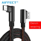AIFFECT 90 градусов USB кабель для iPhone Быстрая зарядка микро кабель для Samsung HUAWEI зарядное устройство кабель Тип C кабель для передачи данных для мобильного телефона