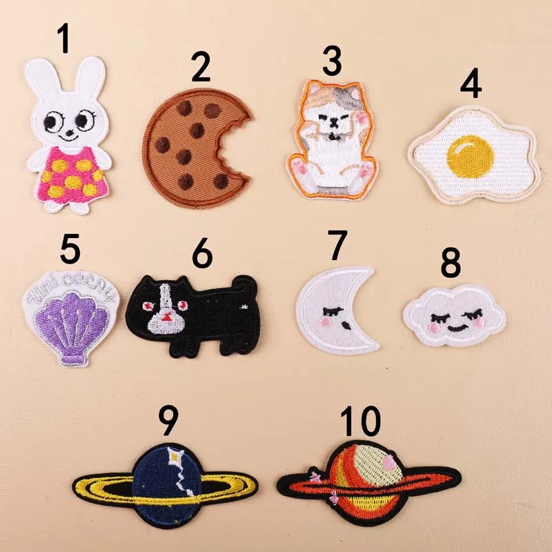 Маленький белый кролик луна облако украшение одежды патч для детской джинсы