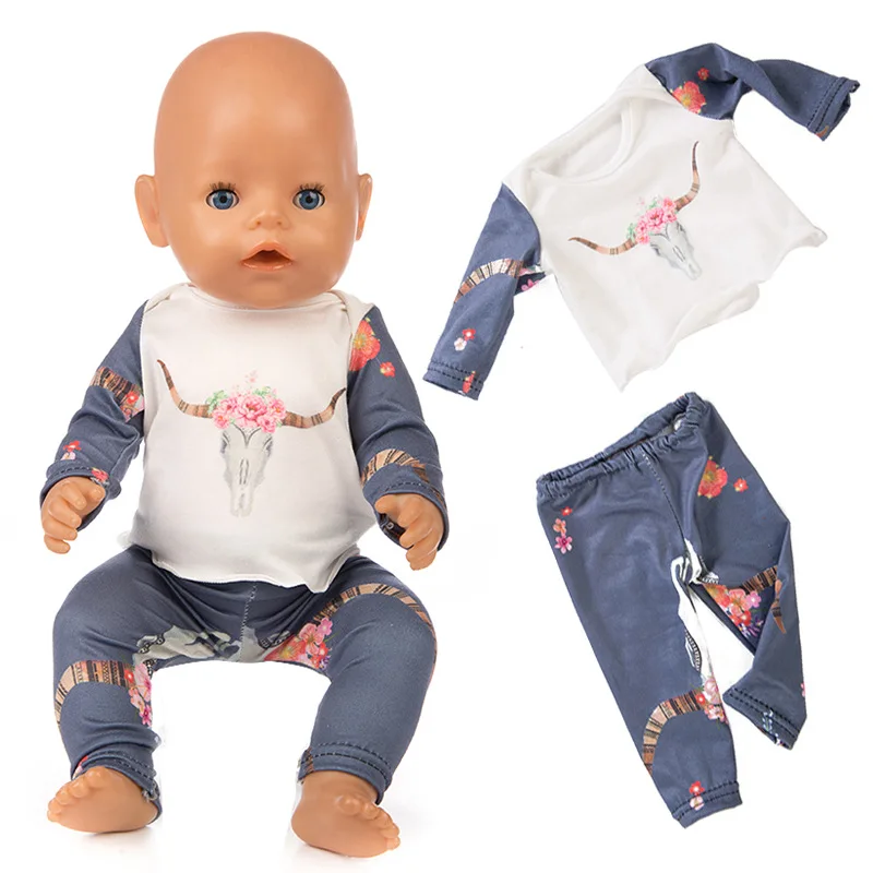Модная Одежда для кукол 18 дюймов американская девушка Кукла 43 см Baby Born пижамы