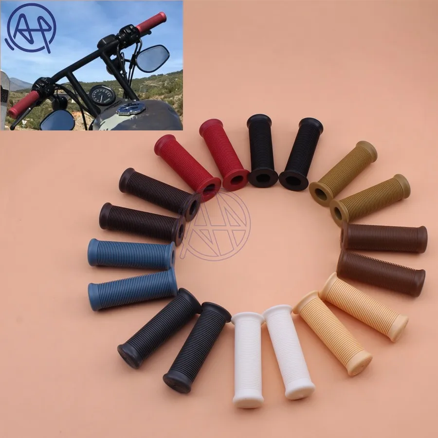 1 Pair 0.94 inch 24mm Assist Bar Ends Motorcycle Rubber Handlebar Hand Grips for Suzuki Kawasaki For Harley Chopper IRON 883 | Автомобили