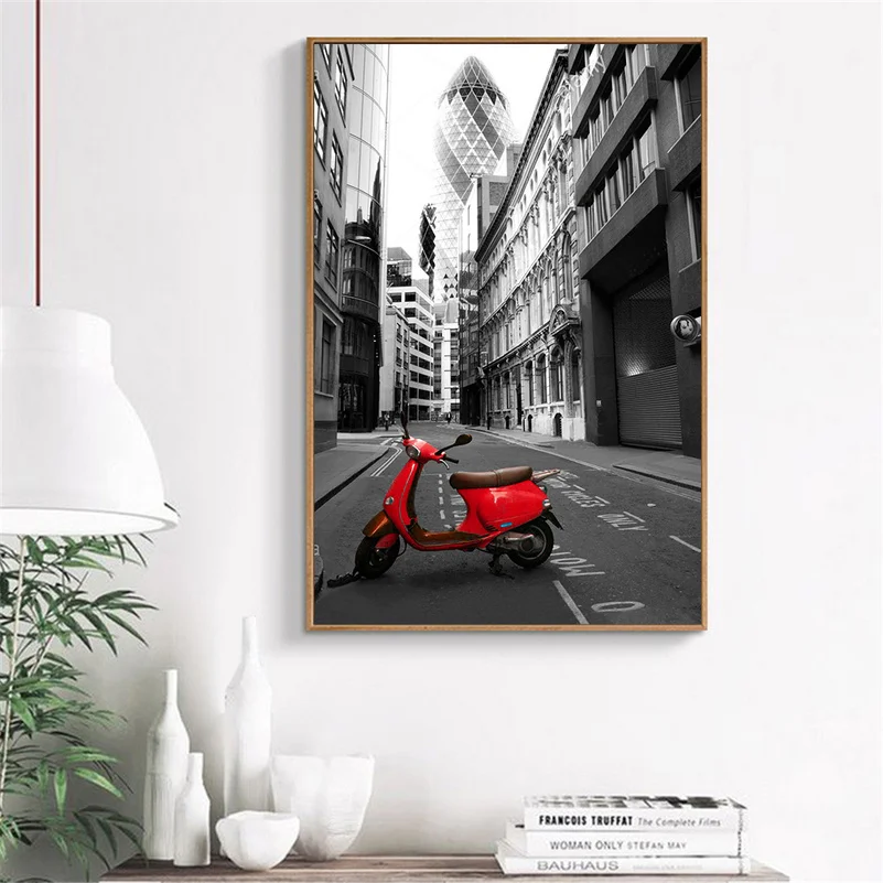 ВИНТАЖНЫЙ ПЛАКАТ картина Парижа такси Лондона автобуса скандинавский уличный