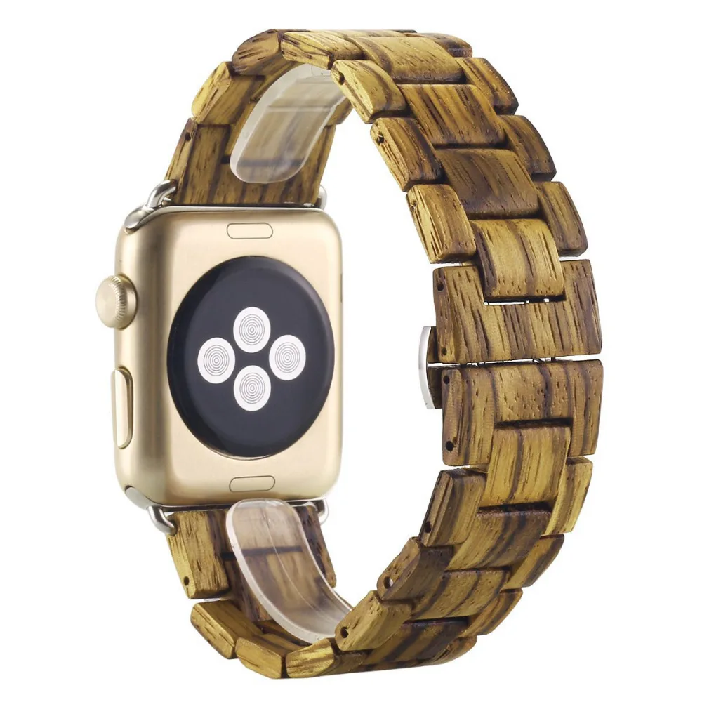 Деревянный ремешок для apple watch, ремешок для apple watch 5 4 3, ремешок 44 мм/40 мм iwatch 5 42 мм/38 мм, деревянный браслет с бабочкой
