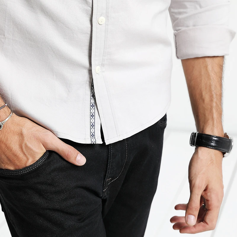 SIMWOOD 2019 новые весенние рубашки домашние муж. для мужчин Slim Fit с длинным рукавом и