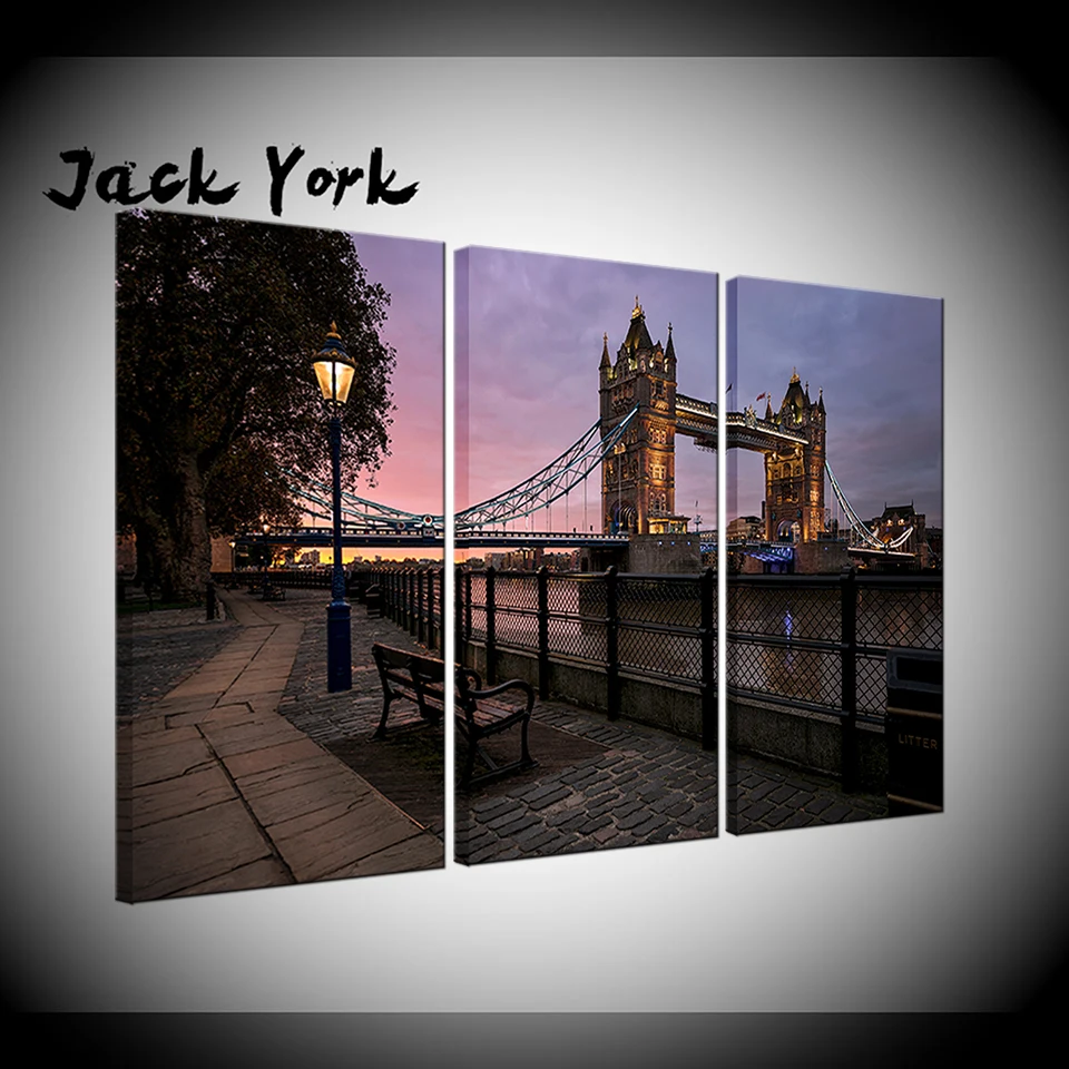 

Canvas Painting River Central in London city 3 Pieces Wall Art Painting Modular Wallpapers Poster Print living room Home Decor