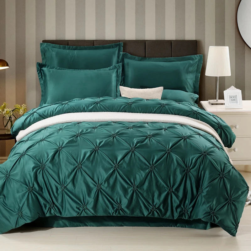 Бесплатная ДОСТАВКА европейской роскоши рюшами атласная вареного шелка 4 шт.