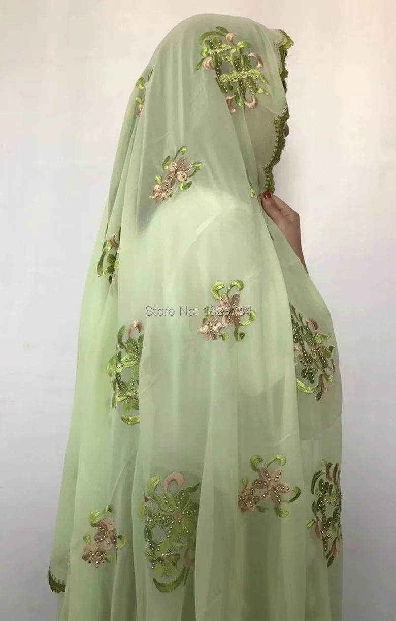 AHT798-11 nice-looking African wrap with stones good quality embroidered chiffon lace for headtie! 1pcs/bag | Дом и сад