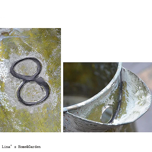 Цинковая кастрюля ручной работы для полива краски в деревенском стиле с боковой