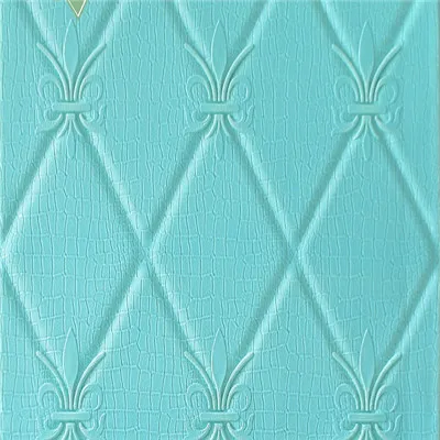Синий 3D geometric pattern soft package wallpaper study dining room living room bedroom waterproof anti-collision foam wall stickers - Цвет: Синий
