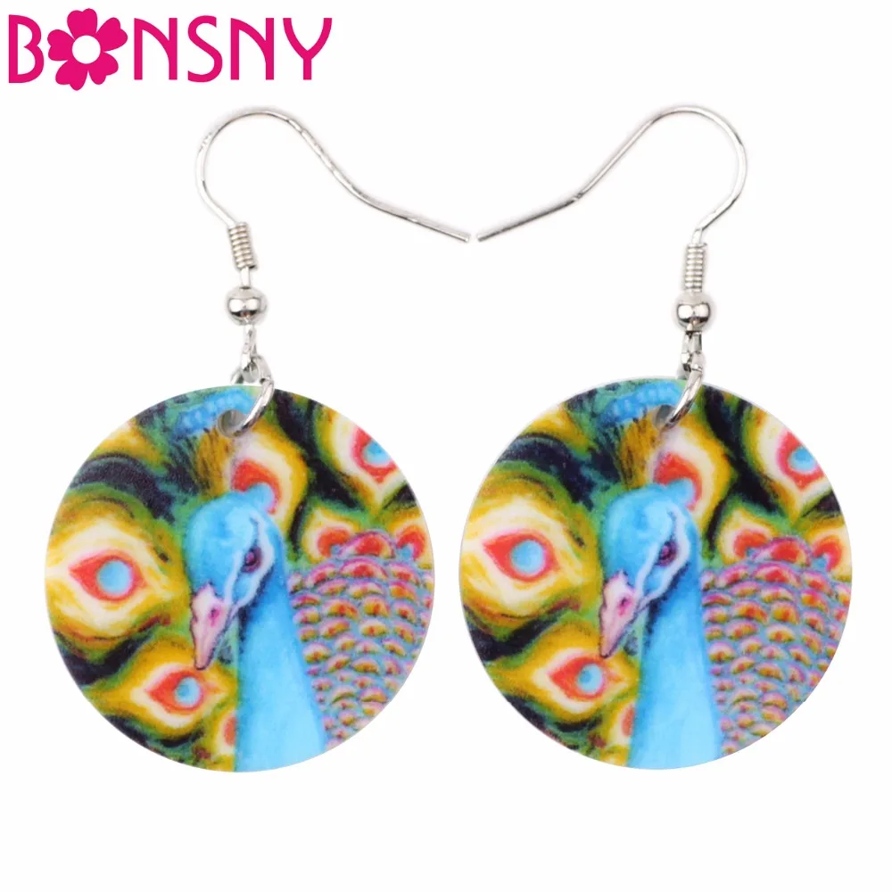 Bonsny акриловые круглые длинные женские ювелирные изделия 2017 новогодние бриллианты весенние и летние аксессуары бижутерия