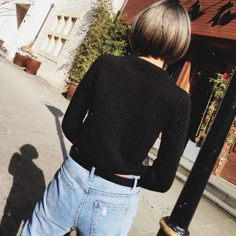 Для женщин S Свитеры для Пуловеры с длинным рукавом 2108 Демисезонный трикотажный