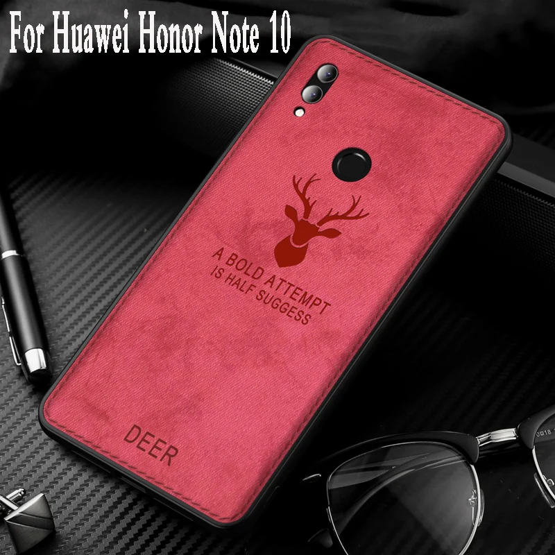 Чехол для Huawei honor note 10 тканевый чехол с рисунком задняя крышка силиконовым краем