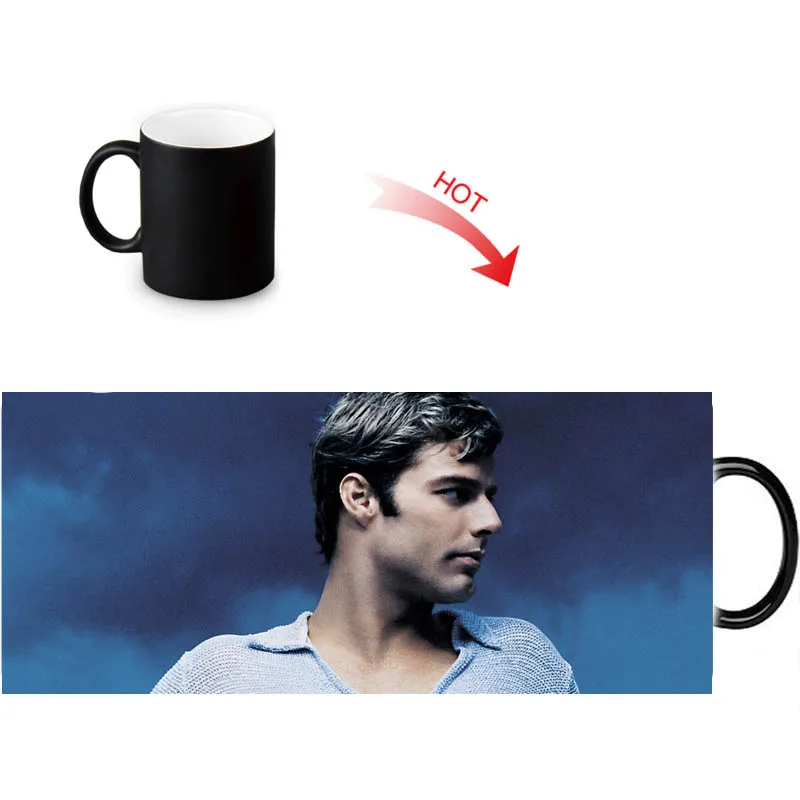 Ricky Martin Print Color Change/Changing Ceramic Mug Heat Sensitive Porcelain Mugs Coffee Tea Milk Cups | Дом и сад