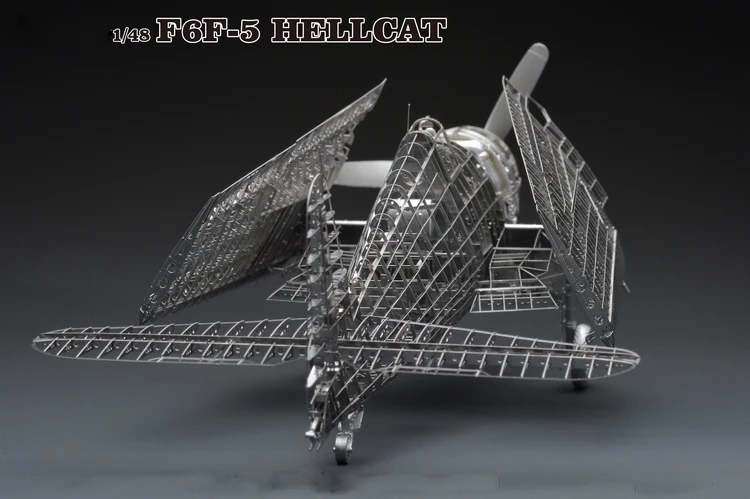 1:48 ГРУММАН F6F Hellcat Складное крыло весело 3d из металла DIY Миниатюрная модель Наборы головоломки Игрушечные лошадки дети мальчик с хобби здания