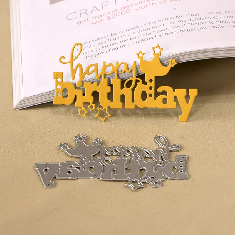 DUOFEN METAL CUTTING DIES 120278 Happy Birthday cutout lace hollow embossing stencil DIY Scrapbook Paper Album 2018 Jun new | Дом и сад