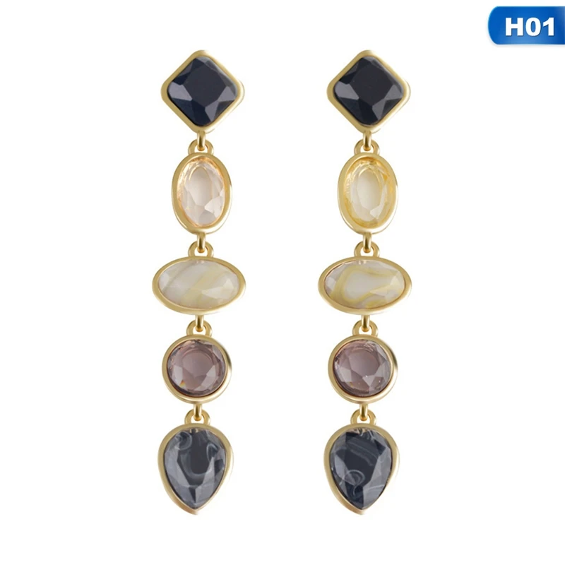Винтажные Подвесные серьги женские из натурального камня элегантные