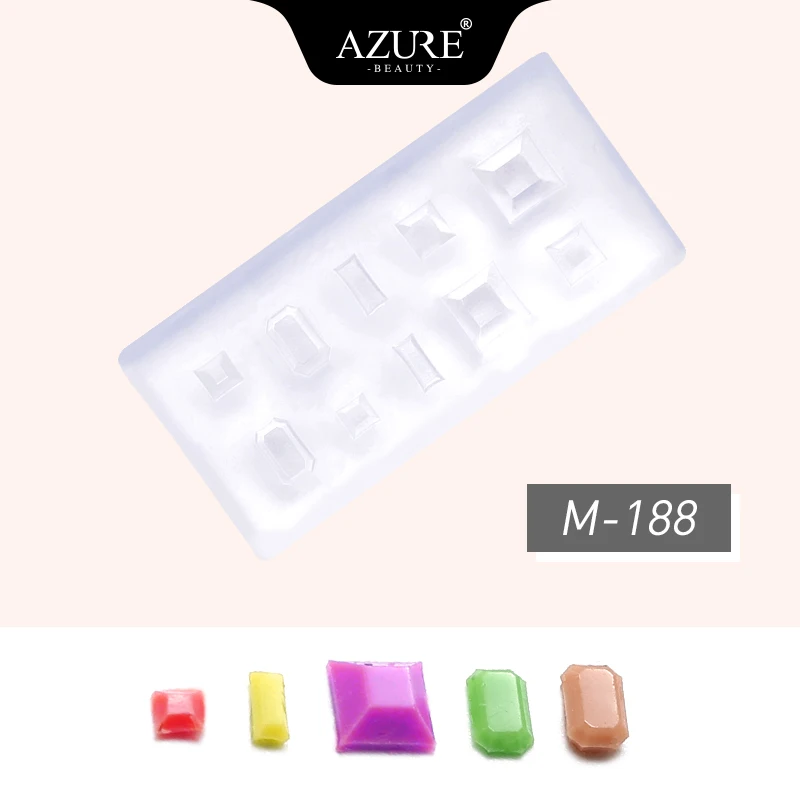 AZURE BEAUTY 1 шт. пластиковые штамповки для ногтей Силиконовые Мягкие цветы шаблон УФ гель шаблон для ногтей тиснение аксессуары для маникюра - Цвет: M-188