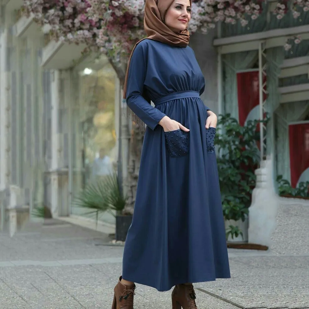 Платья большого размера 2019 Abaya Dubai Бангладеш женские мусульманские летние
