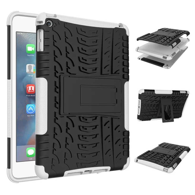 White Чехол для iPad Mini 4 чехол для планшета Battlegear PC+ TPU противоударный чехол для iPad Mini 4 Mini 5 Coque Shell - Цвет: White