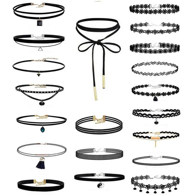 2018 сексуальный бархатный обруч с кулоном и серьги в полоску Веревка ожерелье s