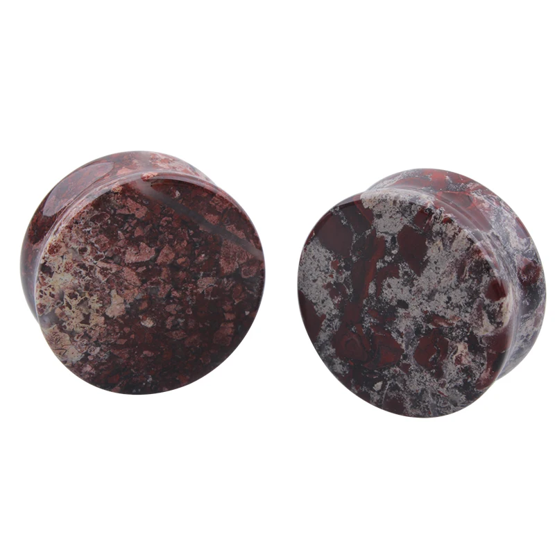 Двойное седло из кровяного камня пробки для ушей тоннель украшения тела 6-25 мм 1