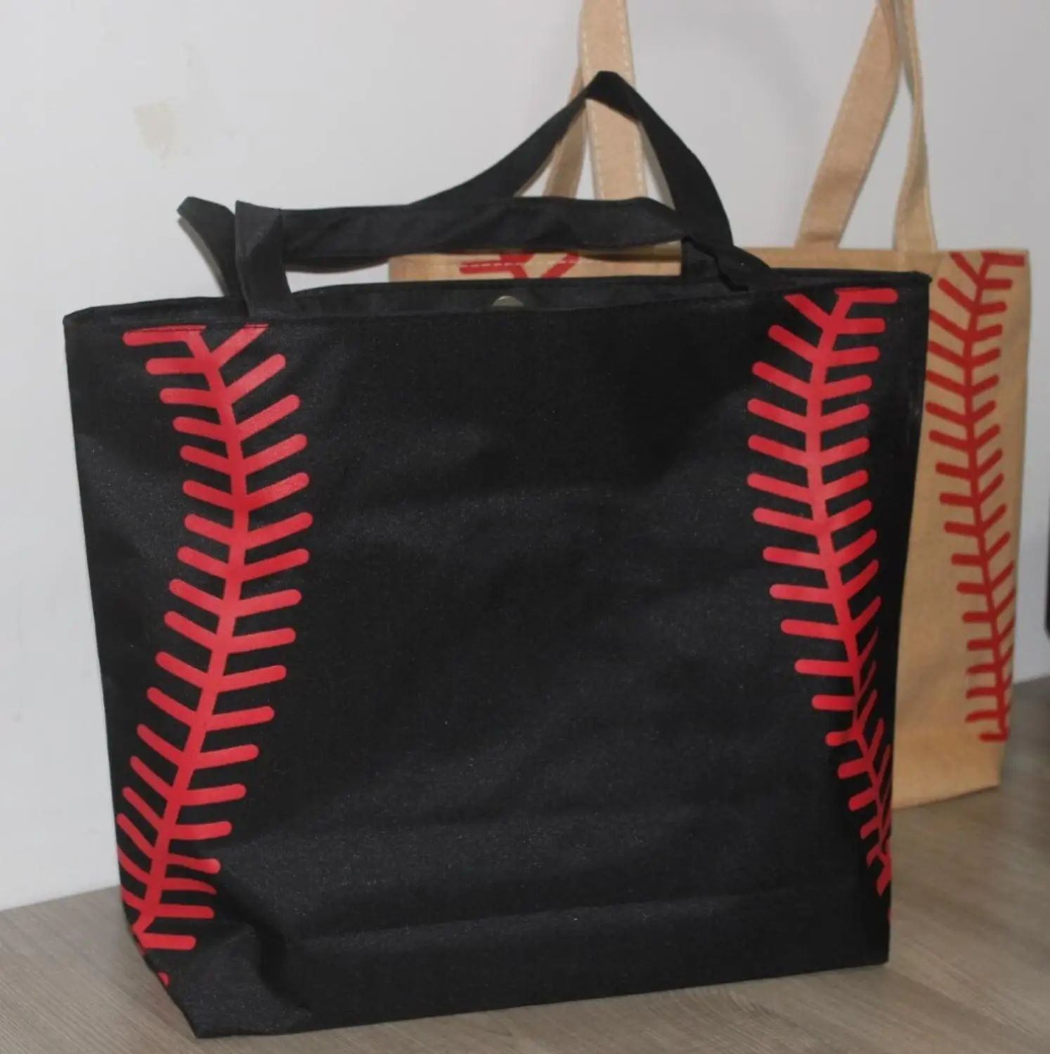 Горячая 3 цвета маленький baseball Велоспорт леди холщевая сумка на плечо бейсбольная сумка женская сумка Милая Canva сумка баскетбольная сумка - Цвет: black