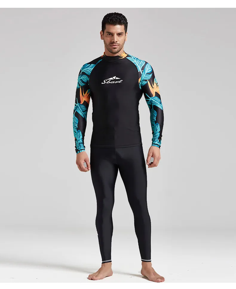 Maillot de bain длинная рубашка для мужчин с защитой от ультрафиолета для серфинга сорочка для серфинга для приёрфинга, la voile, les combi - Цвет: one set