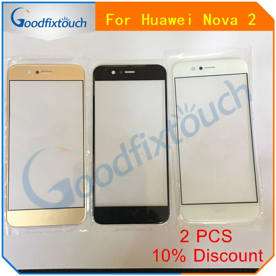 

For Huawei Nova 2 Front Screen Outer Glass Touch Outer Cover Panel Lens Replacement Black/White/Gold