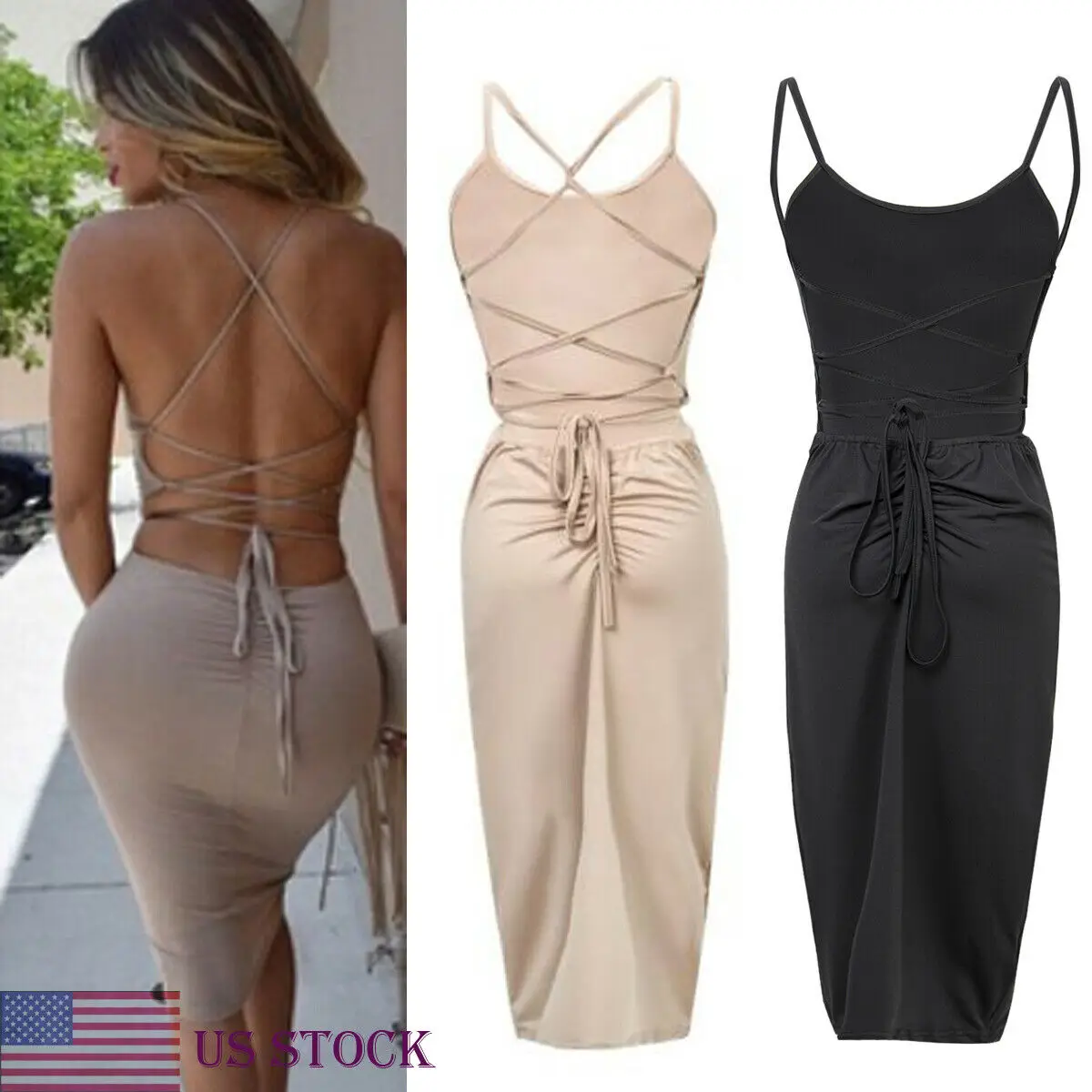 Новые летние женские сексуальнон обтягивающее платье без рукавов вечернее