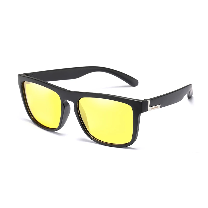 black yellow Longkeader, гибкие поляризованные солнцезащитные очки, мужские, квадратные, зеркальные линзы, для вождения, солнцезащитные очки с логотипом, женские, UV400 очки, Gafas de sol - Цвет линз: black yellow