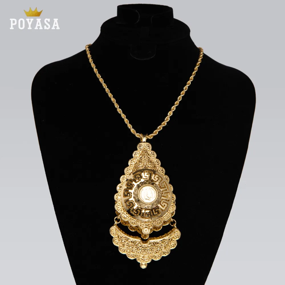 Модное этническое женское винтажное ожерелье золотого цвета с кулоном свадебные