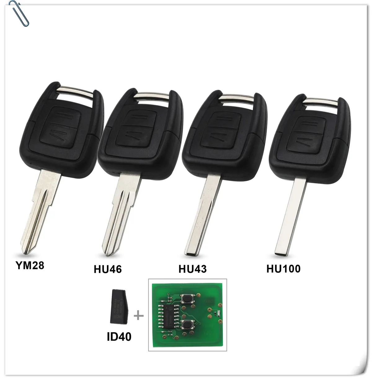 Jingyuqin 2 кнопки 433 МГц Брелок дистанционного ключа для Opel Vauxhall Vectra Zafira OP1 24424723 с ID40 чип HU43 HU100 YM28 HU46 лезвие