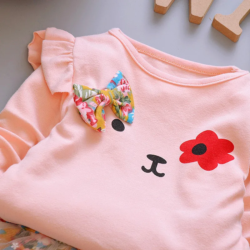 Комплекты одежды для маленьких девочек BibiCola весенне-осенний кружевной комплект