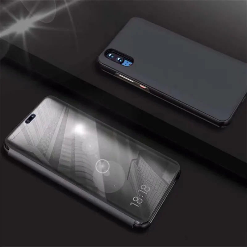 Zeallion для Huawei P8 Lite P20 Plus Enjoy 7 8 Plus Y7 Prime Y9 прозрачный вид зеркало окно кожаный флип стенд чехол