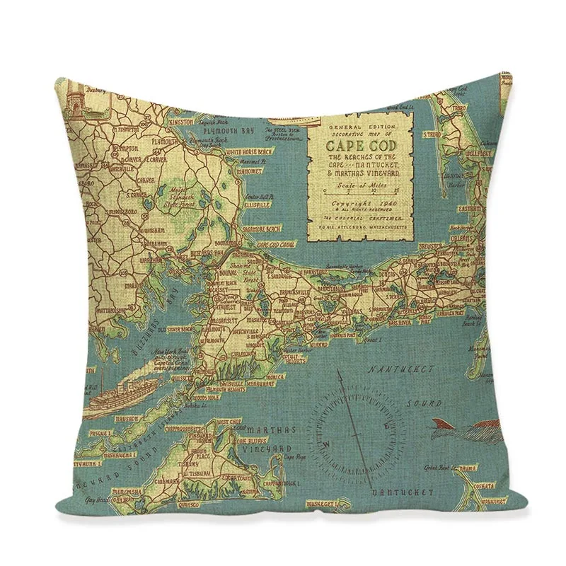 Nautical Series Pillow Cover Decorative Square Cases for Sofa Chair Cushion Accessories Cotton Linen Home Textile | Дом и сад