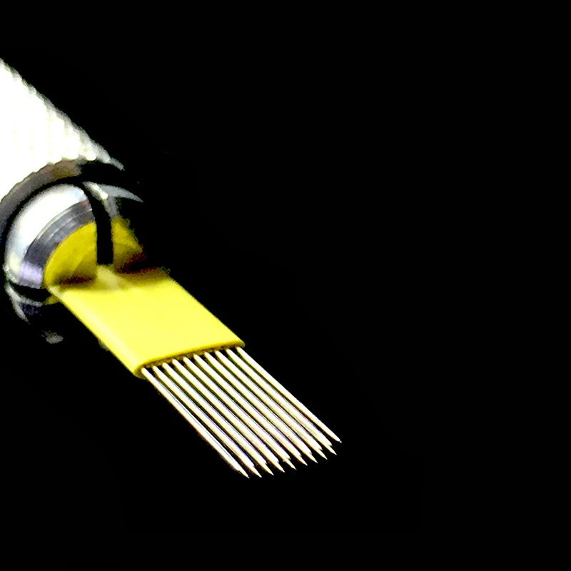 50 двухрядные U 19 микроблейдинг Наложение теней лезвия иглы для татуажа туман