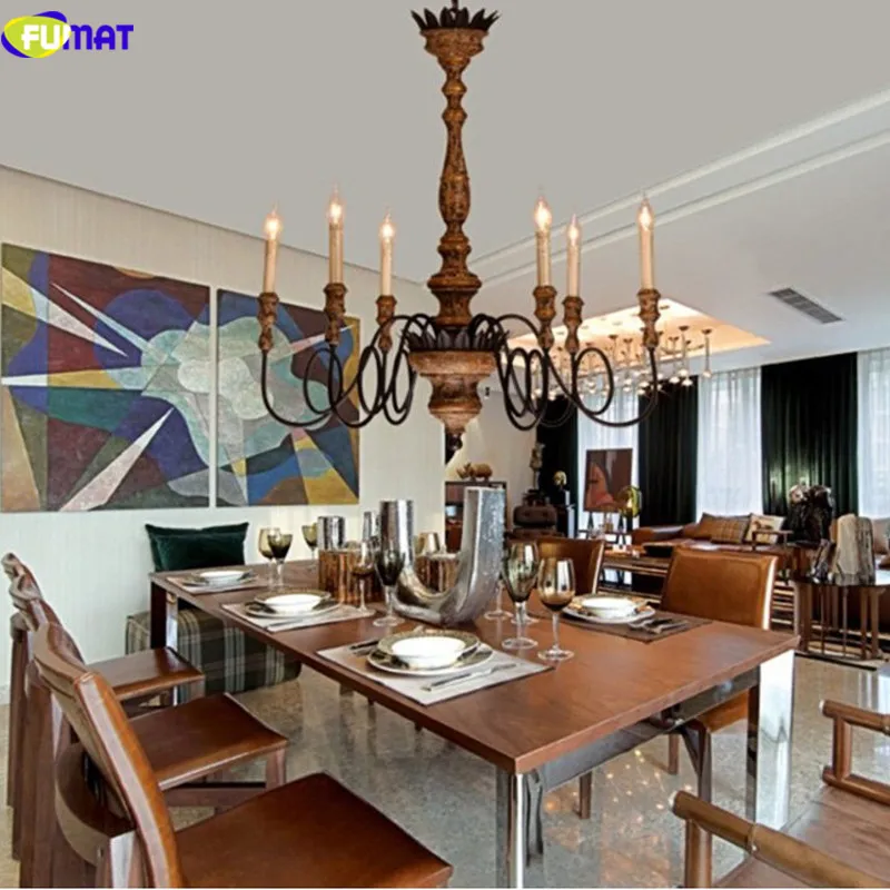 Деревянные подвесные светильники FUMAT потолочные в стиле лофт индастриал для